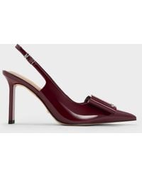 Charles & Keith - Lu Patent Leather Bow Slingback Pumps - Lyst