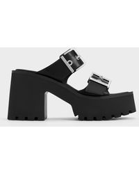 Charles & Keith - Trill Grommet Double-strap Platform Mules - Lyst