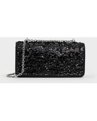 Charles & Keith - Paffuto Sequinned Wallet On Chain - Lyst