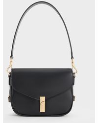 Charles & Keith - Aurelia Metallic-accent Saddle Bag - Lyst