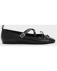 Charles & Keith - Studded Crossover-Strap Mary Jane Flats - Lyst