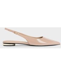 Charles & Keith - Patent Pointed-toe Slingback Flats - Lyst