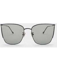 Charles & Keith - Shea Metallic-Rim Square Sunglasses - Lyst