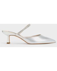 Charles & Keith - Ambrosia Metallic Gem-embellished Pointed-toe Mules - Lyst