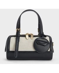 Charles & Keith - Enola Canvas Two-Tone Bowling Bag - Lyst