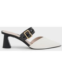 Charles & Keith - Sepphe Cut-out Strap Heeled Mule Pumps - Lyst