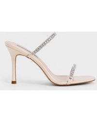 Charles & Keith - Ambrosia Patent Gem-embellished Heeled Mules - Lyst