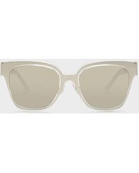 Charles & Keith - Oversized Square Metallic Accent Sunglasses - Lyst
