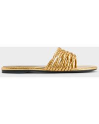 Charles & Keith - Metallic Woven Slide Sandals - Lyst