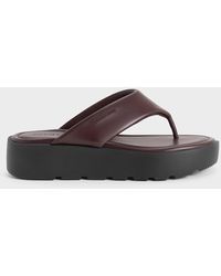 Charles & Keith - V-Strap Flatform Thong Sandals - Lyst