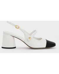 Charles & Keith - Pearl Embellished Slingback Pumps - Lyst