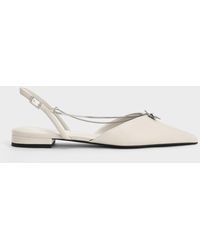Charles & Keith - Flower-accent Chain-link Slingback Flats - Lyst