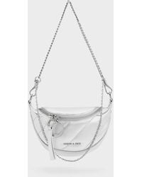Charles & Keith - Philomena Metallic Half-moon Crossbody Bag - Lyst