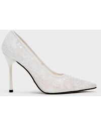 Charles & Keith - Kyra Embroidered-Mesh Stiletto Pumps - Lyst