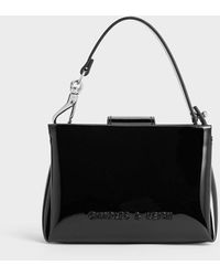Charles & Keith - Bosie Patent Top Handle Pouch - Lyst