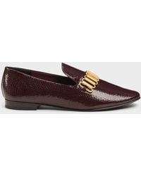 Charles & Keith - Snake-Print Metallic-Accent Loafers - Lyst