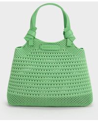 Charles & Keith - Ida Knotted Handle Knitted Tote Bag - Lyst