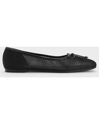 Charles & Keith - Mesh Square-Toe Bow Ballet Flats - Lyst