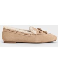 Charles & Keith - Gavyn Suede Shearling-Lined Boat Shoes - Lyst