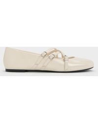 Charles & Keith - Triple-Strap Mary Jane Flats - Lyst