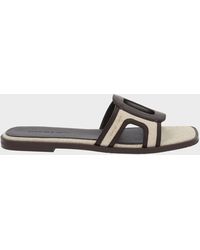 Charles & Keith - Easley Linen Cut-Out Slide Sandals - Lyst