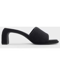 Charles & Keith - Loey Textured Curved-heel Mules - Lyst