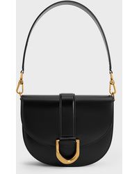 Charles & Keith - Gabine Leather Saddle Bag - Lyst