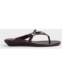 Charles & Keith - Buckled Thong Wedge Sandals - Lyst