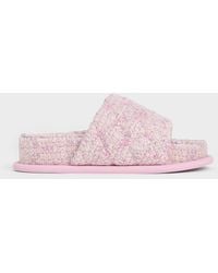 Charles & Keith - Dahlia Tweed Quilted Heart-print Sandals - Lyst