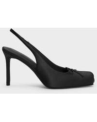 Charles & Keith - Satin Ruched Stiletto Slingback Pumps - Lyst
