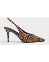 Charles & Keith - Emelia Leopard-Print Slingback Pumps - Lyst