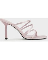 Charles & Keith - Asymmetric Square-toe Heeled Mules - Lyst