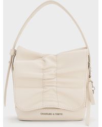 Charles & Keith - Kadee Ruched Bow-Charm Mini Bag - Lyst