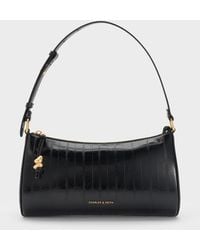 Charles & Keith - Augustine Eel-Effect Sculptural-Detail Shoulder Bag - Lyst