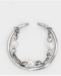 Charles & Keith - Corrine Pearl Chain-link Double Ring - Lyst