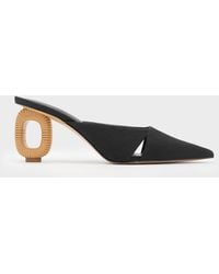 Charles & Keith - Linen Cut-out Sculptural-heel Mules - Lyst