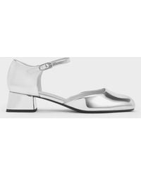 Charles & Keith - Metallic D'Orsay Ankle-Strap Pumps - Lyst