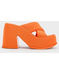 Charles & Keith - Toni Puffy-strap Crossover Platform Mules - Lyst