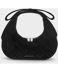 Charles & Keith - Janie Velvet Quilted Bow-Handle Bag - Lyst