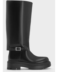Charles & Keith - Davis Buckled Fold-over Boots - Lyst