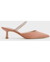 Charles & Keith - Ambrosia Textured Gem-embellished Pointed-toe Mules - Lyst