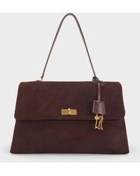 Charles & Keith - Kerry Recycled Suede Top Handle Satchel Bag - Lyst