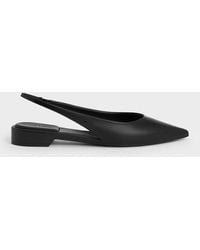 Charles & Keith - Pointed-Toe High-Vamp Slingback Flats - Lyst