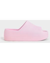 Charles & Keith Morgan Platform Slide Sandals - Pink