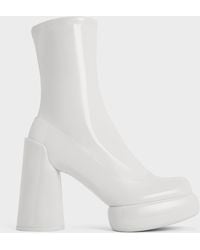 Charles & Keith - Darcy Patent Platform Ankle Boots - Lyst