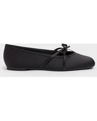 Charles & Keith - Satin Bow Ballet Flats - Lyst