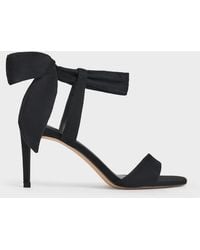 Charles & Keith - Eliana Textured Tie-around Heeled Sandals - Lyst