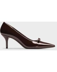 Charles & Keith - Dorian Patent Bow Pointed Stiletto Pumps - Lyst