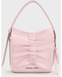 Charles & Keith - Kadee Ruched Bow-Charm Mini Bag - Lyst