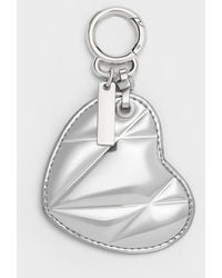Charles & Keith - Metallic Heart Quilted Mirror Charm - Lyst